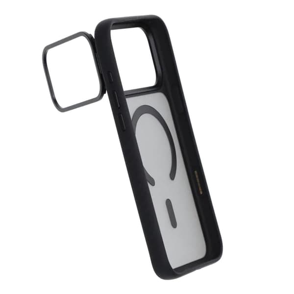 Smart Mirror Skin-Feel Magnetic Case with Built-in Lens Stand For iPhone 17 Pro Max Black
