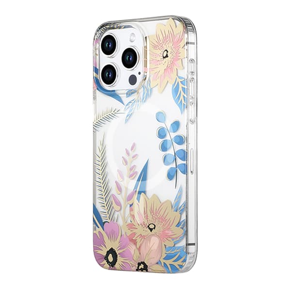 Mobile Case MagSafe for iPhone 15 Pro Max - Flowers Pink-Blue