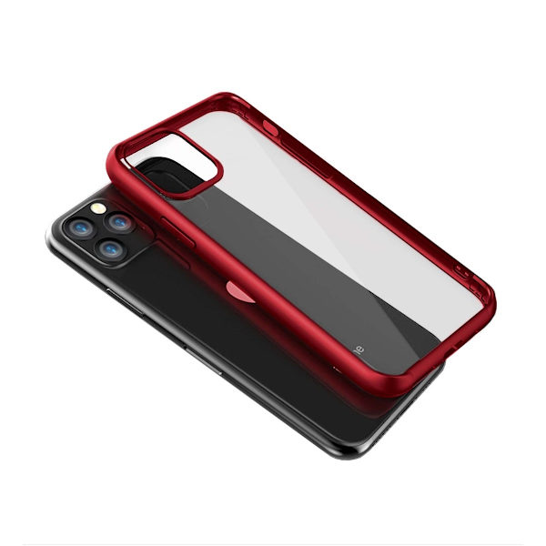 Stöttåligt Mobilskal iPhone 11 Pro Max - Röd/Transparent