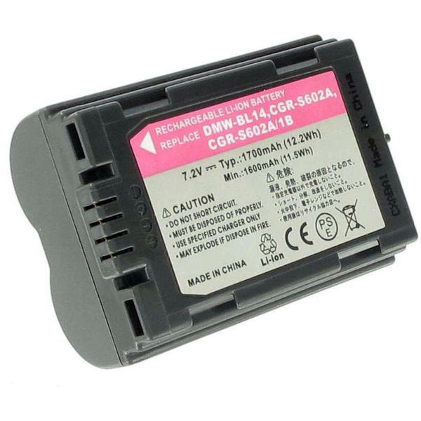Battery for CGR-S602 / DMW-BL14 replacement battery