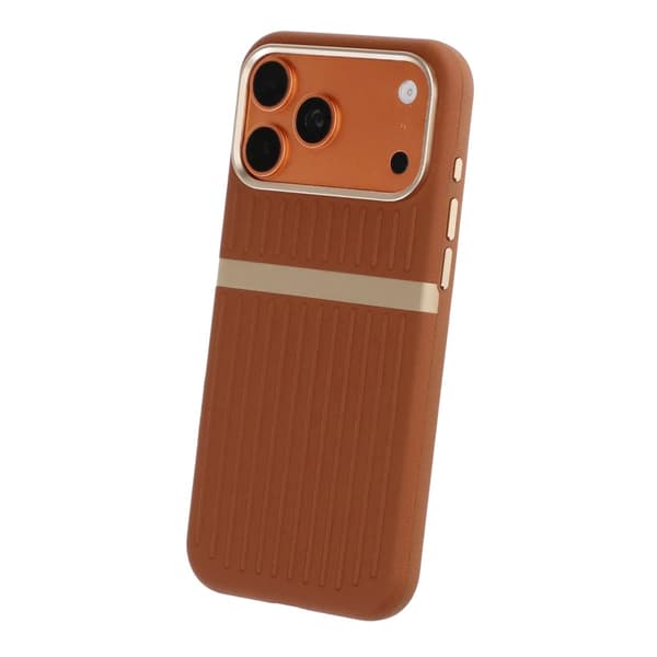 Luggage Spliced Leather Texture Magnetic Phone Case For iPhone 17 Pro Max/18 Pro Max Brown
