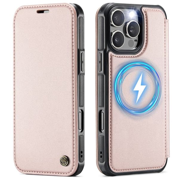 CASEME 053 iPhone 16 Pro Wallet Cover MagSafe RFID blocking - Light Pink