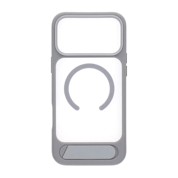 Black Feather Inclined Bracket Magnetic Case - iPhone 17 Pro Max Gray