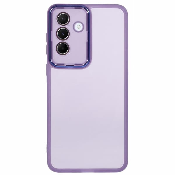 Samsung Galaxy A27 5G Case TPU Electroplated Camera Frame - Transparent Purple