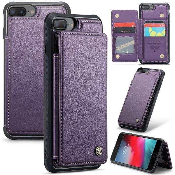 CASEME iPhone 6 Plus/6s Plus/7 Plus/8 Plus Case with 5 Card slots - Purple