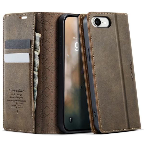 CASEME 033 iPhone 17e/16e Wallet Cover RFID Blocking - Brown