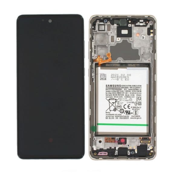 Original Samsung A72 4G Skärm med LCD Display med  Batteri Svart