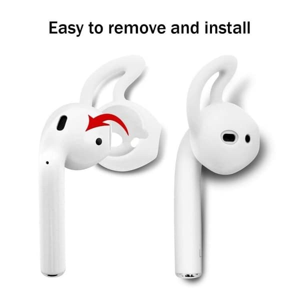 Silikon-earhooks för Apple AirPods - Vit Svart