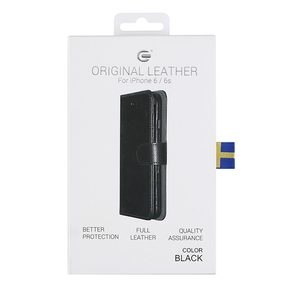 iPhone 6/6S Plånboksfodral Läder med Stativ - Svart