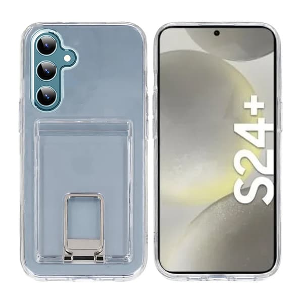 Rvelon Case Card Holder and for Samsung Galaxy S24 Plus - Clear