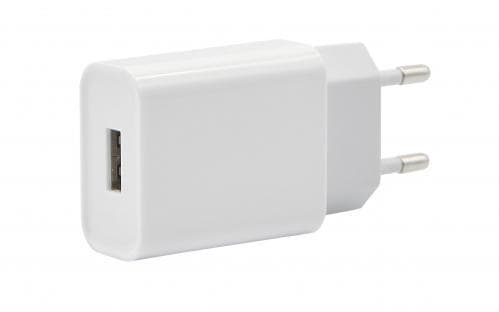SiGN Väggladdare för iPhone, iPad, Android 1xUSB-A, 2.4A - Vit Svart