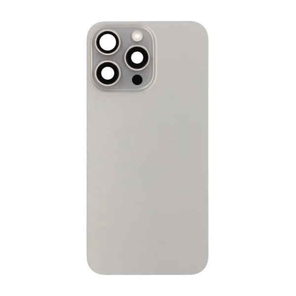 iPhone 15 Pro Max Baksida Glas Komplett OEM - Naturalig Titan