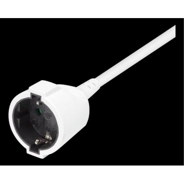 Deltaco Grounded Extension Cable, 3m - White