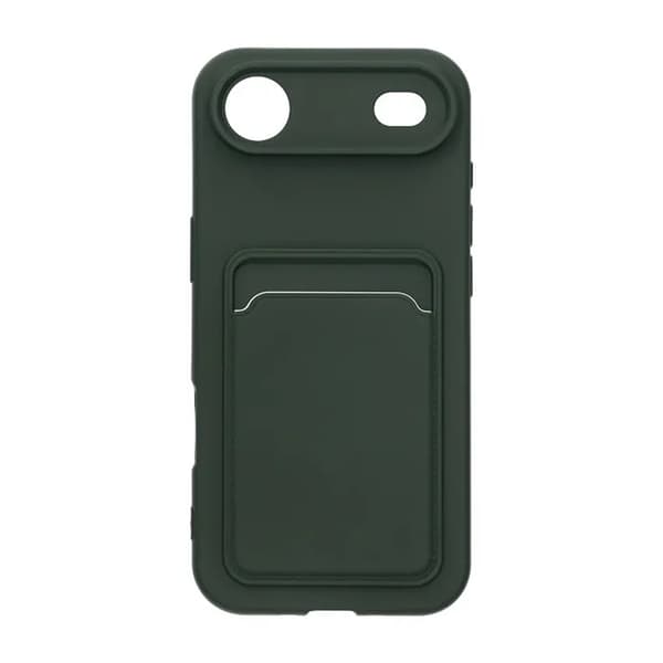 Silicone Case with Card Holder iPhone 17 Air- Military green