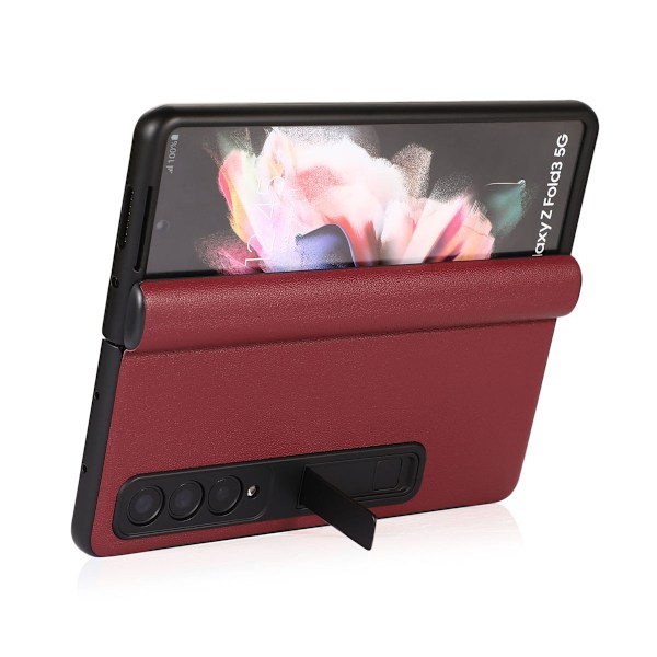 Samsung Galaxy Z Fold 3 Mobilskal Fodral Läder - Röd