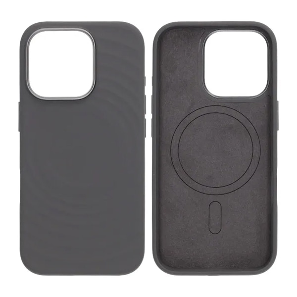 Cream wave liquid silicone Case For iPhone 16 Pro Gray