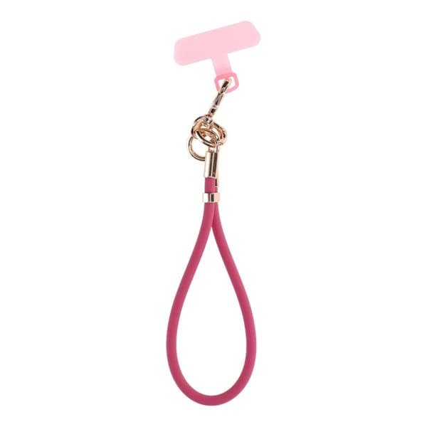 Silicone Short Phone Wrist Lanyard for Phone Case Rose red