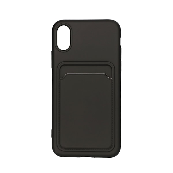 iPhone X/XS Silikonskal med Korthållare - Svart
