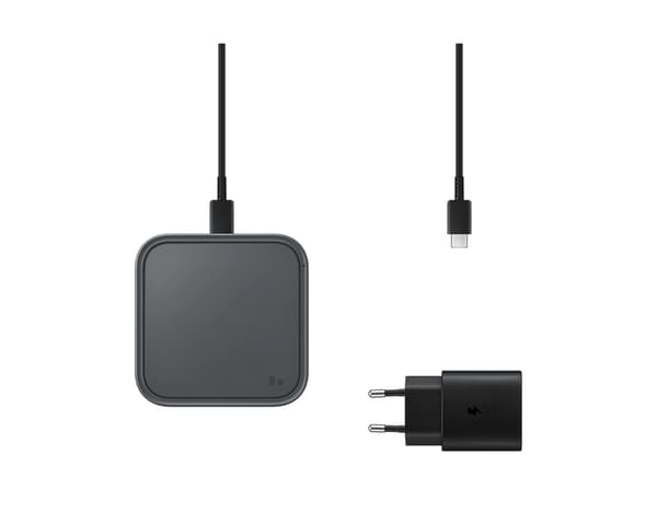 Samsung Wireless Charging Pad with Travel Adapter, 15W - Black