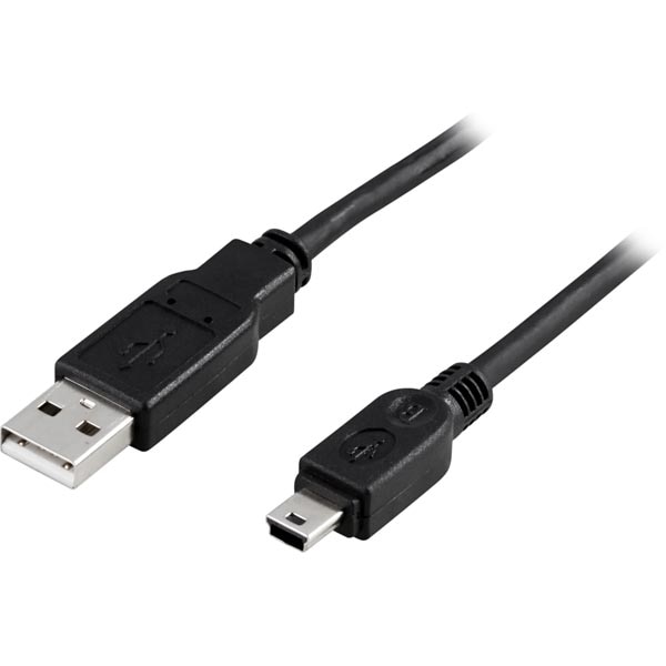 DELTACO USB 2.0 cable Typ A ha - Typ Mini B ha 0,5m, Black
