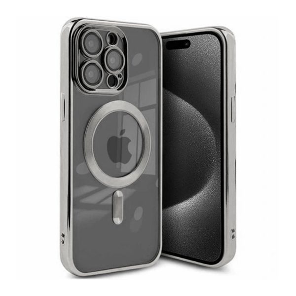 Luxury Mobile Case with Magsafe iPhone 15 Pro Max - Silver