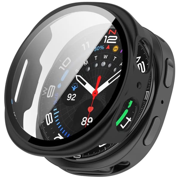 Samsung Galaxy Watch9 40mm Watch Case with Glass Screen Protector - Black