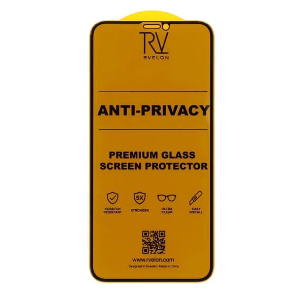 Rvelon Privacy Skärmskydd i Härdat Glas för iPhone 11 och XR - Bulk