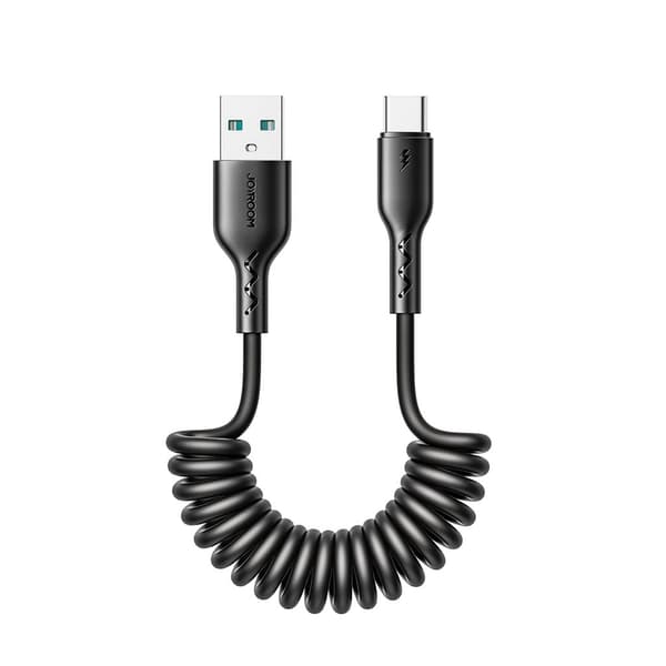 Joyroom 3A app-rolled USB-A to USB-C fast charging cable 1.5m – Black