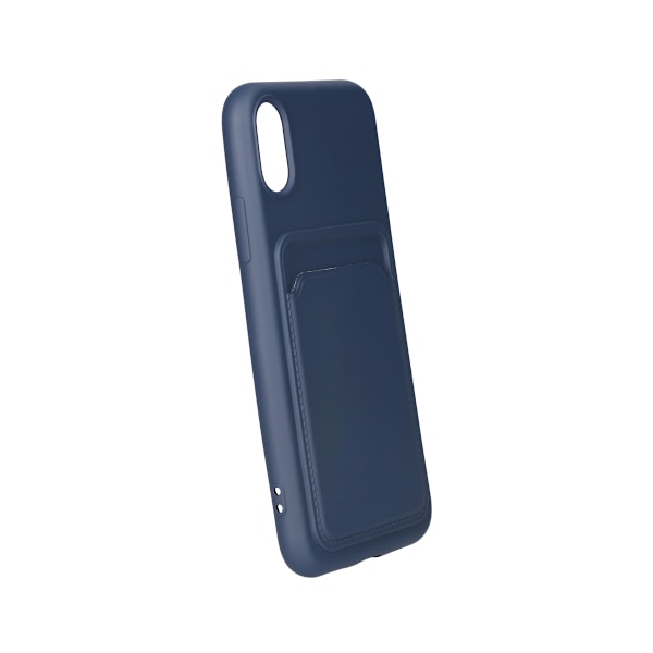 iPhone X/XS Silikonskal med Korthållare - Blå