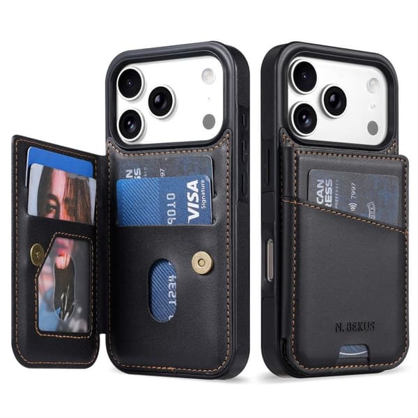 N.BEKUS iPhone 18 Pro Max/17 Pro Max Wallet Case RFID Blocking - Black