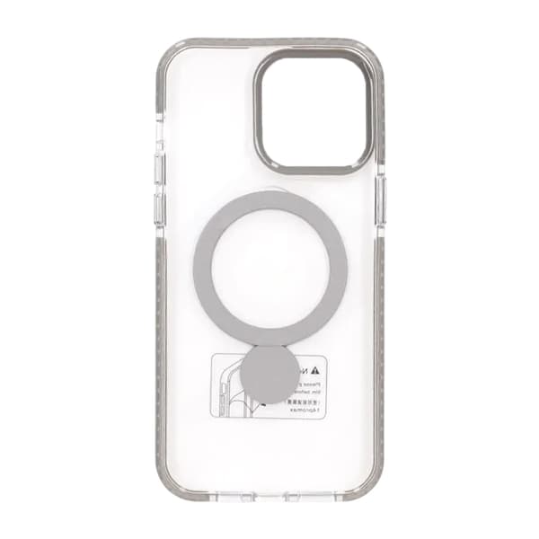 Skal Magsafe till iPhone 14 Pro - Transparent grå med ringstativ