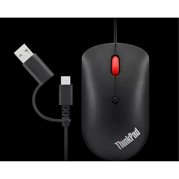 Lenovo ThinkPad Compact Wired Mouse, USB-C & USB-A