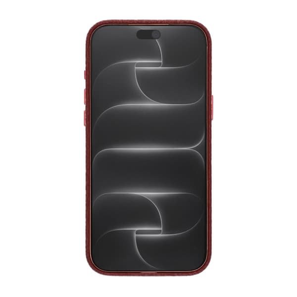 Crystal Grain Full Wrap Magnetic PU Leather Case For iPhone 17 Pro Max/18 Pro Max Red