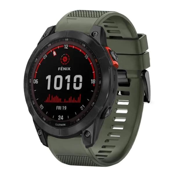 Garmin Fenix 7X Solar Silicone Watch Band - Green