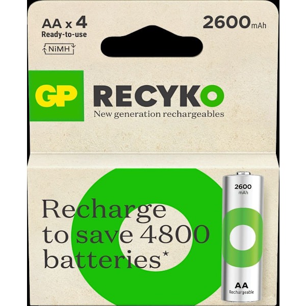 AA ReCyko GP 2600mAh NI-MH - 4 pack