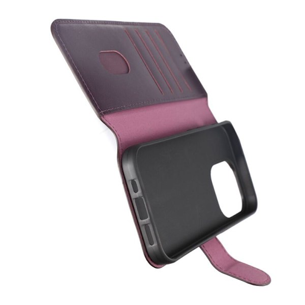 iPhone 15 Pro Plånboksfodral Läder Rvelon - Lila