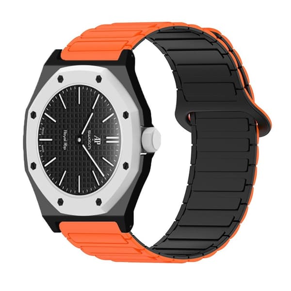 Swatch Royal Pop Silicone Watch Strap with Case - Orange/Black