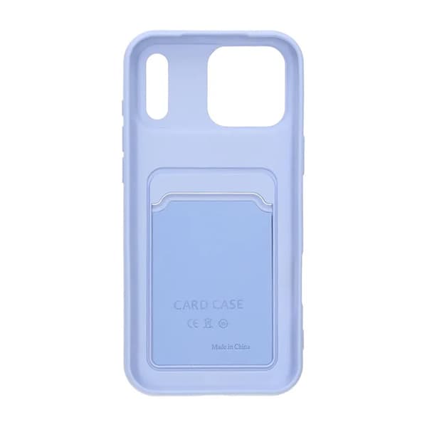 Silicone Mobile Case with Card Holder for iPhone 17 Pro Max - Purple