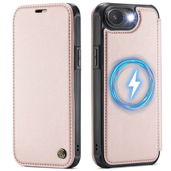 CASEME iPhone 16e / iPhone 17e Wallet Cover MagSafe RFID blocking - Light Pink