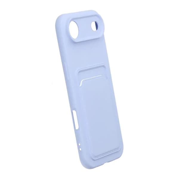 Silicone Mobile Case with Card Holder for iPhone 17 Air - Purple