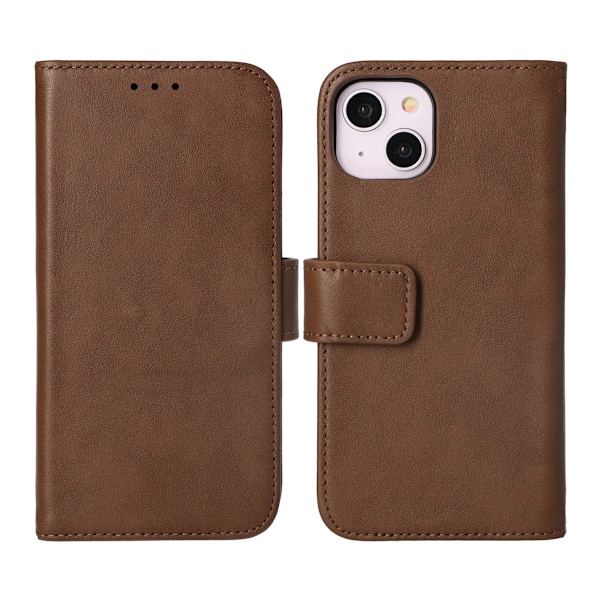 iPhone 14 Plus Plånboksfodral Läder Rvelon - Brun