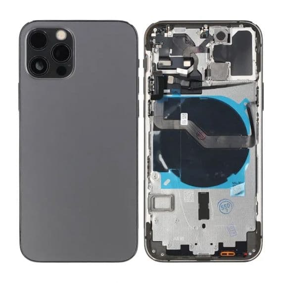 iPhone 12 Pro Baksida med Komplett Ram- Grafit Svart