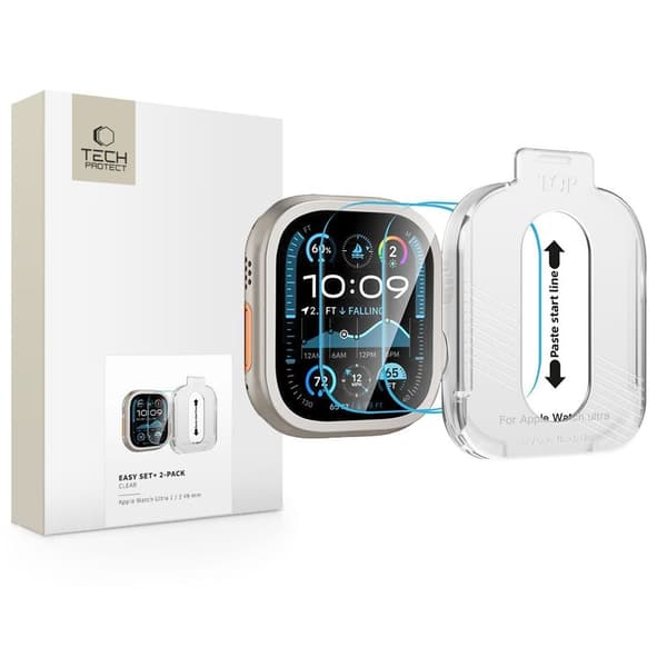 Tech-Protect Easy Set+ Screen Protector for Apple Watch Ultra 1/2 49mm, 2-pack