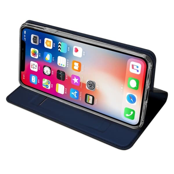 SiGN Skin Pro Plånboksfodral till iPhone XS Max - Mörkblå Svart