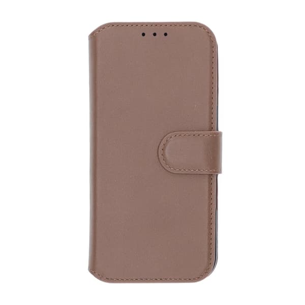 iPhone 16 Pro Wallet Case Genuine Leather Rvelon - Brown