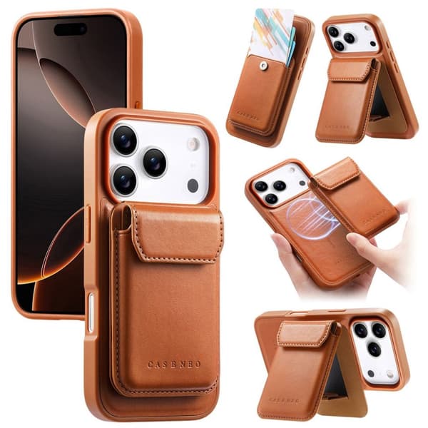 CASENEO iPhone 18 Pro Max/17 Pro Max MagSafe Wallet Case - Brown
