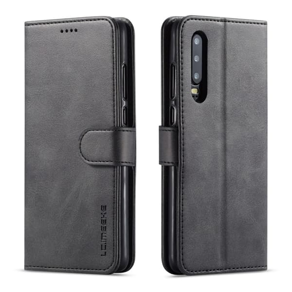 LC.IMEEKE Wallet Cover for Huawei P30 - Black