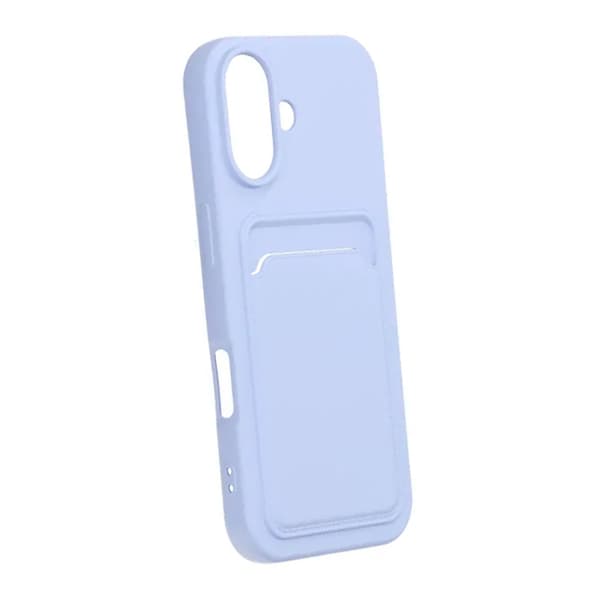 Silicone Mobile Case with Card Holder for iPhone 17 - Purple
