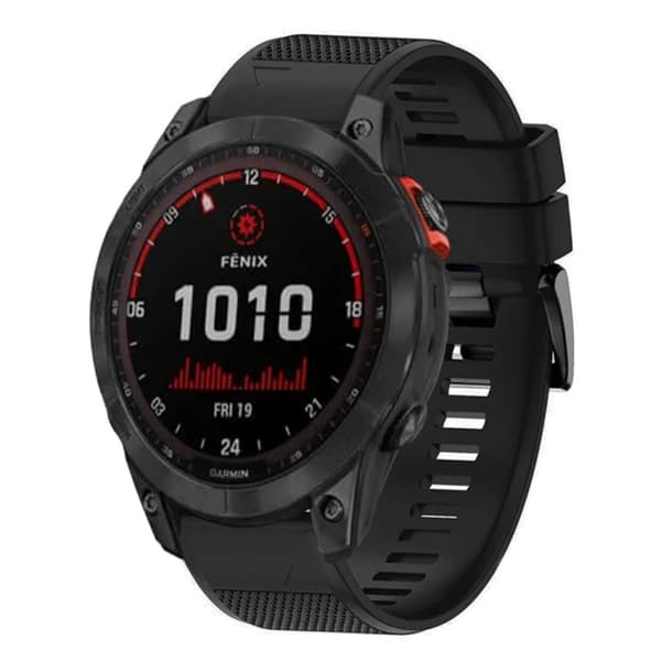 Garmin Fenix 7X Solar Silicone Watch Band - Black