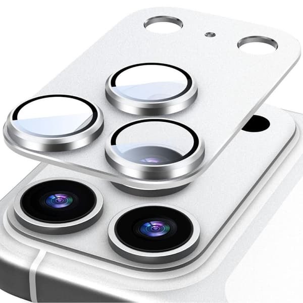 iPhone 18 Pro Lens Protector Tempered Glass/Matte Aluminum Alloy - Silver